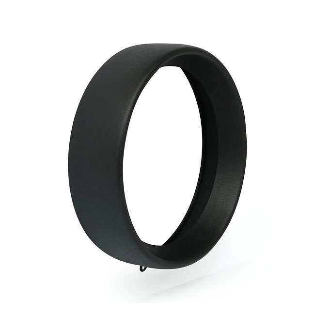 Recessed trim ring. 7" headlamp. Black wrinkle - 94-17  FLS/S/TF/TFB/TFBS, FLSTN; 15-24 FLRT Freewheeler Trike