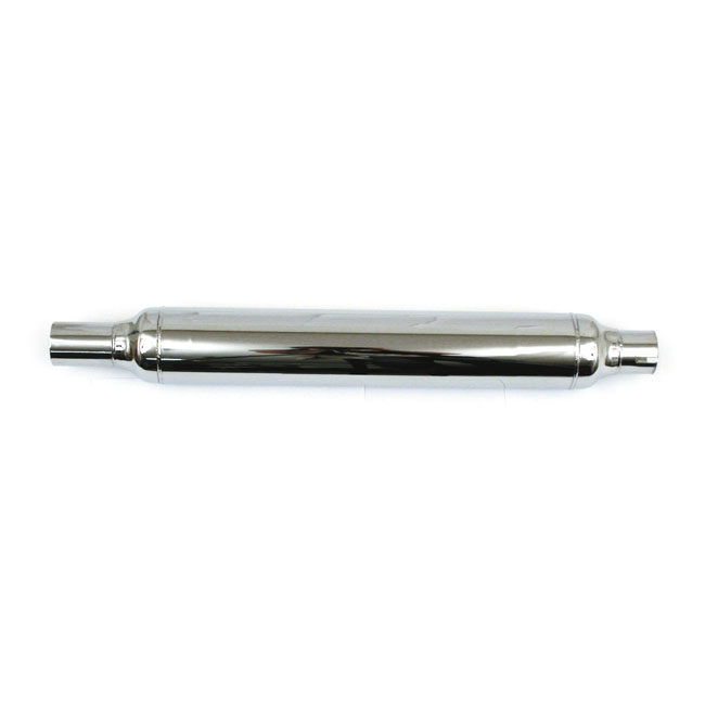 58-E78 OEM style Cigar type muffler 25" long chrome - 58-E78 FL, FLH med 2-1 system; Anpassade applikationer