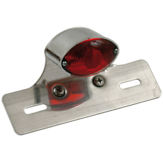 Mini catye taillight. Chrome. Aluminum bracket - Universal