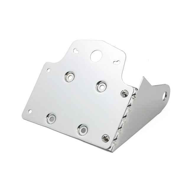 Side mount license plate bracket. Chrome - Universal