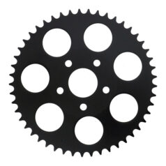 Rear sprocket, black. 49t - 73-85 4-växlad Big Twin; 79-81 XL Sportster