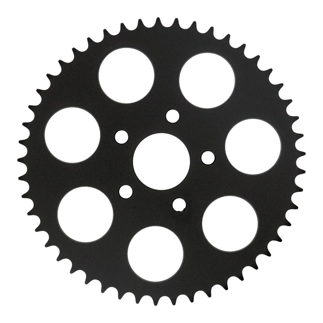 Chain conversion rear sprocket 49t. Black - 86-92 XL Sportster ; 92-99  XL vid omvandling till kedja från rem till bakre kedja.