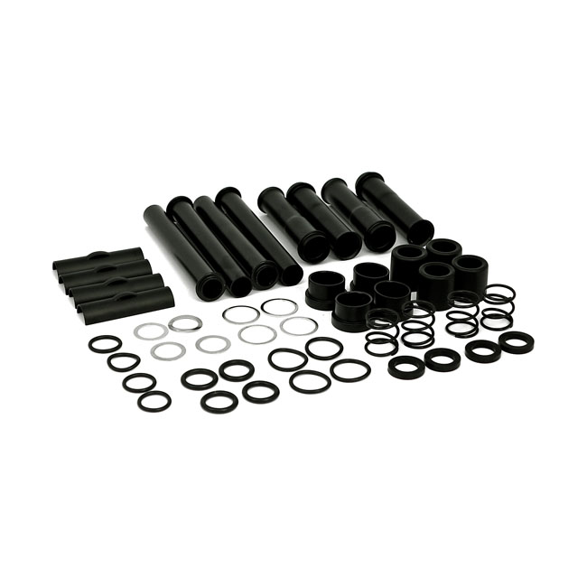 Complete 04-up XL multiple-parts pushrod cover kit. Black - 04-22 XL Sportster; 08-12 XR1200