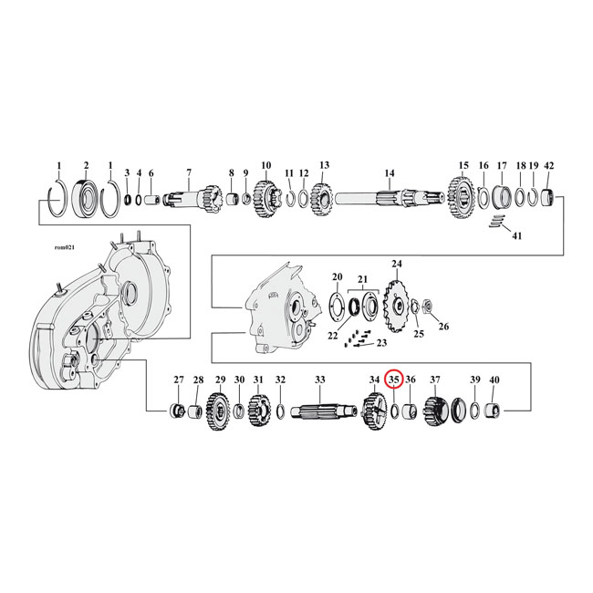 Thrust washer, countershaft 1st gear .085" - 54-56 KH; 57-E84 XL Sportster