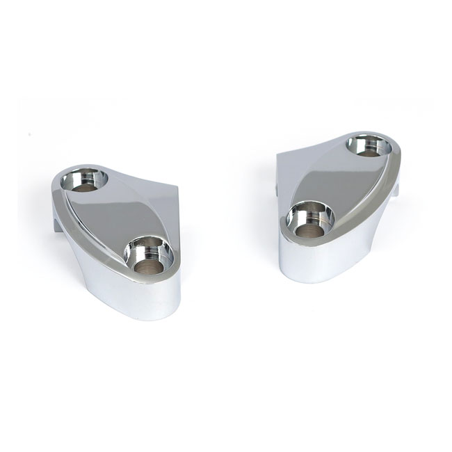 Handlebar top clamp set. Chrome, scalloped - 73-21 olika Big Twin, XL Sportster med 1" stänger (exkl. FLT/Touring)