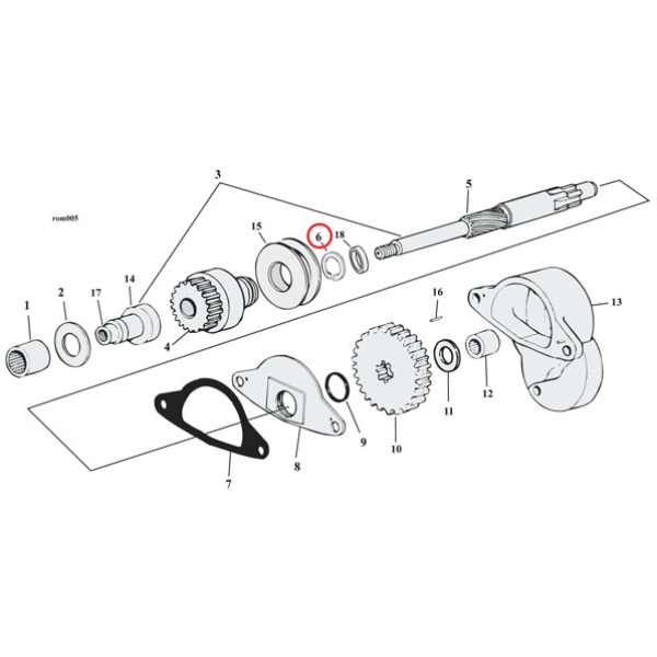 Retaining ring, starter shaft - 65-88 FL, FX; 67-80 XL Sportster - Bild 2