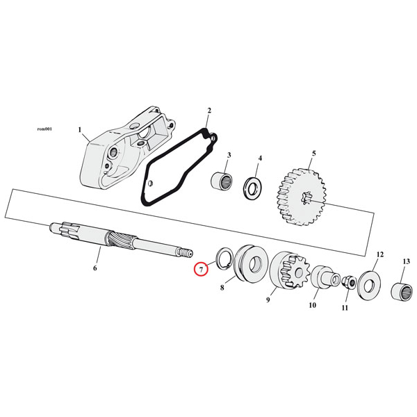 Retaining ring, starter shaft - 65-88 FL, FX; 67-80 XL Sportster - Bild 3