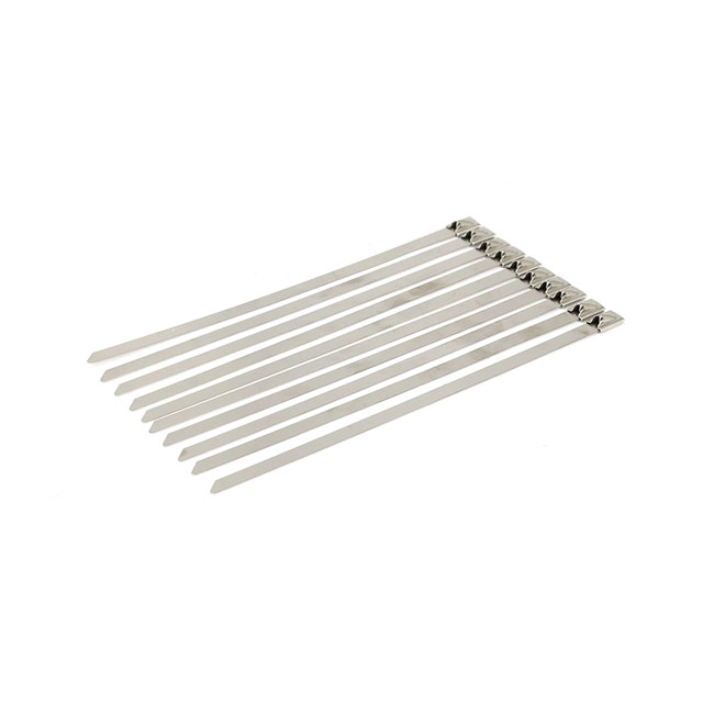 Exhaust tie wraps 8" long clear stainless - Upp till 2" diameter avgasrör