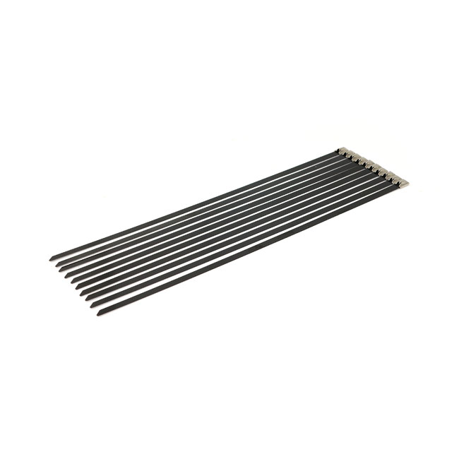 Exhaust tie wraps 14.25" long black stainless - Upp till 4" diameter avgasrör