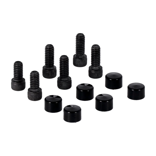 Smoothtopps, push-on bolt & cover kit. Black - 86-03 XL Sportster