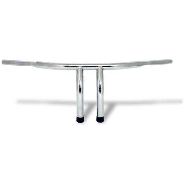 Fat 1-1/4" Tiller bar, 10" rise, chrome - 82-22 H-D (exkl. 08-22 e-gasspjäll) med 3-1/2" fästbultavstånd