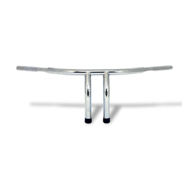 Fat 1-1/4" Tiller bar, 10" rise, chrome - 82-22 H-D (exkl. 08-22 e-gasspjäll) med 3-1/2" fästbultavstånd