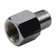 Adapter fitting, straight. 1/8" NPT to 1/8". Chrome - 38-69 Big Twin