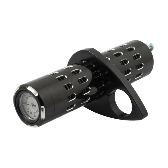 Billet oil cooler, with oil pressure gauge. Black - Många lager & anpassade applikationer