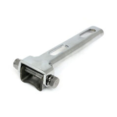 Universal solo seat hinge, square mount, weld-on. Chrome - Universal