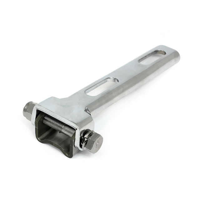 Universal solo seat hinge, square mount, weld-on. Chrome - Universal
