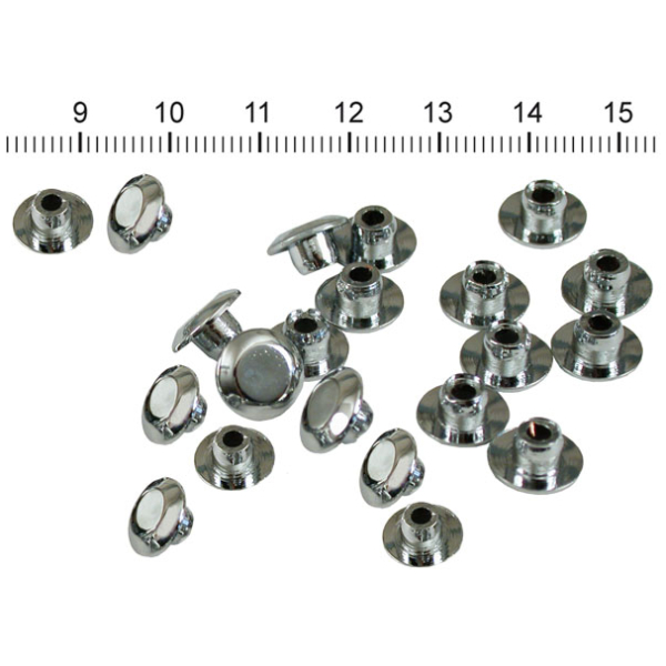Push-in mushroom allen head plugs M6. Chrome - M6 gängade insexbultar