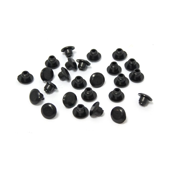 Push-in mushroom allen head plugs 1/4". Black - 1/4" gängade insexbultar