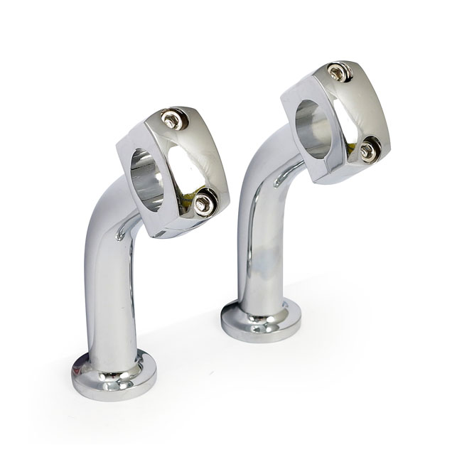 Domed Pullback riser set. 5" rise. Chrome - 73-02 Big Twin, Twin Cam B, XL Sportster (exkl. FLT)