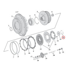 Retaining ring, clutch adjuster plate - Clutch: 90-24 Big Twin (inkl. 15-20 Big Twin med hydraulisk & A&S-koppling); 91-22  XL Sportster; 08-12  XR1200; 02-17  V-Rod