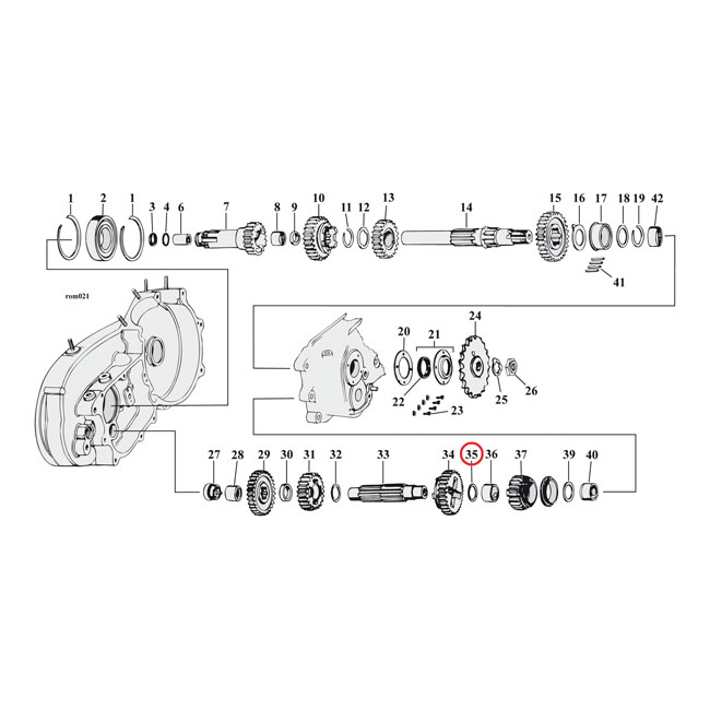 Thrust washer, 1st gear countershaft .050" - 86-90 4-växlad XL Sportster