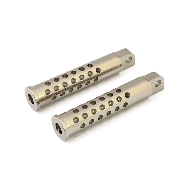 Shooter foot pegs. nickel plated - Alla H-D med traditionellt hanfäste. (Exkl. ryttare/passagerare på: 18-24 Softails; 20-21 Livewire. Exkl. ryttare plats på: 15-20 XG; 10-22 XL1200X/XS; 11-20 XL1200C; 12-16 XL1200V)
