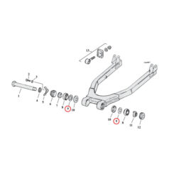 Bearing spacer, inner. swingarm - 54-81 K, XL Sportster  (2 begagnade)