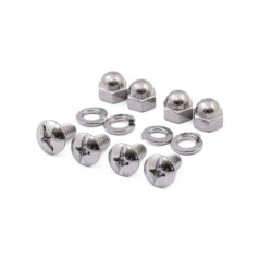 License plate mount kit. Mushroom/Acorn. Chrome - Universal