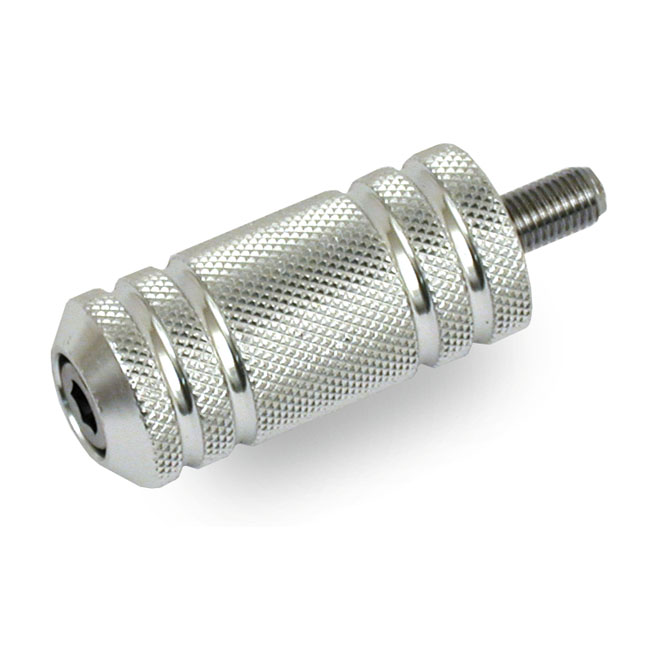 Knurled aluminum shift/brake peg. Polished - De flesta H-D