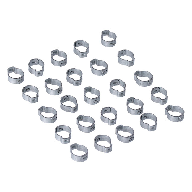 Crimp hose clamp, 17/32" (13.5mm) ID. Zinc - Olika H-D modeller