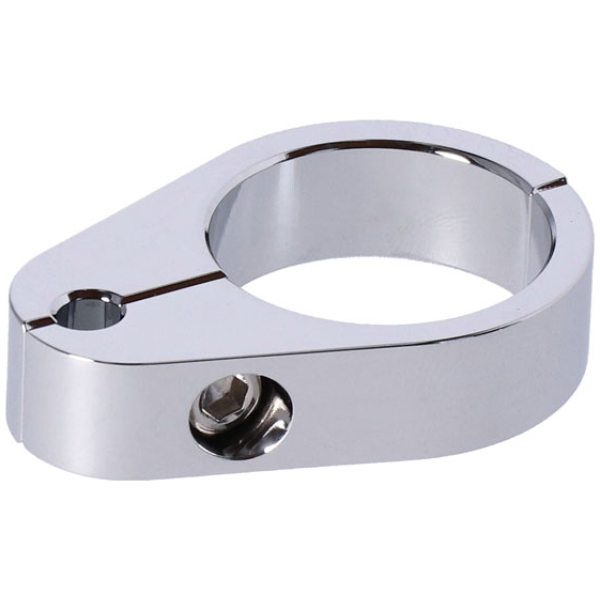 2-Piece frame cable clamp. Throttle. Chrome - UNIVERSAL