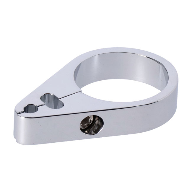 2-Piece frame cable clamp. Throttle/Idle/Brake. Chrome - UNIVERSAL
