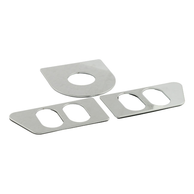 Chrome ignition & switch cover set 3pcs - 96-13 FLHT, FLHX, FLTR (FAIRING-modeller)