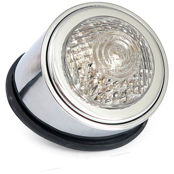 Old School LED taillight, Type 1. Chrome. Clear lens