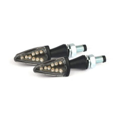 Black Peak, LED turn signals. Black. Clear lens - Universal