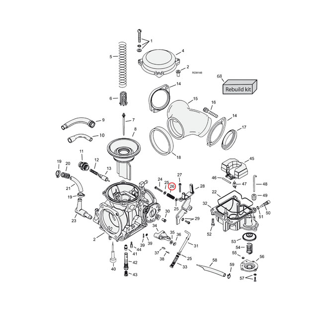 Spring, idle crew Keihin CV carburetor - 90-06 Big Twin; 88-06 XL Sportster. Med Keihin CV-förgasare