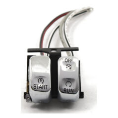Run/off/start, handlebar switch set. Chrome - 96-10 Softail; 96-11 Dyna; 96-13 FLT/Touring; 96-13 XL Sportster; 02-13 V-Rod