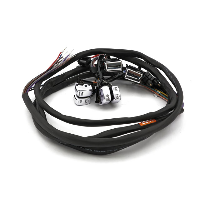 Handlebar switch & wiring kit. Cruise. LED. Chrome - 96-06 FLT/Touring
