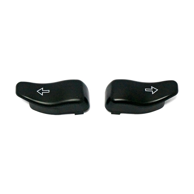 Turn signal switch extender cap set. Black - 19-20 FLHT Electra Glide Standard; 14-20 FLHR Road King; 15-20 FLTR Freewheeler Trike. (exkl. CVO-modeller)