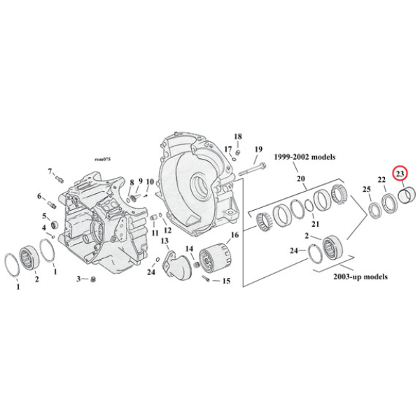 Spacer, sprocket shaft - 99-02 FLT/Touring  (Exkl. 1999 Dyna, Softail)