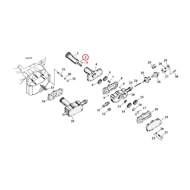 Roll pin. generator & oil pump XL - OEM & alla Cycle Elektriska generatorer: 58-69 Big Twin; 56-81 KH, XL Sportster  
Oljepump: 72-76 XL Sportster
