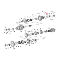 Spacer, 6th gear bearing transmisson - 07-23 Softail; 06-17  Dyna; 07-23 FLT/Touring