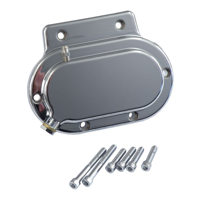 Transmission end cover smooth, hydraulic. Chrome - 87-06 Softail; 87-06 FLT/Touring; 91-05 Dyna