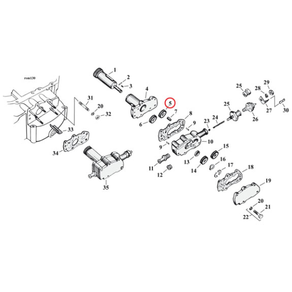 Feed gear, idler. oil pump - 54-62 & 72-76 XL Sportster