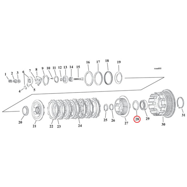 Ret. ring, clutch hub - L84-90 XL Sportster