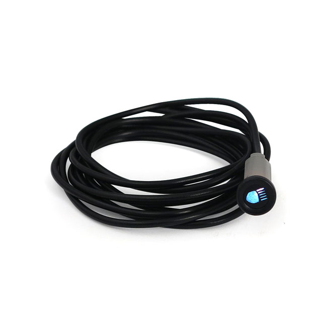 3/8 indicator light. Blue, with 'high beam' symbol - 91-03 Olika H-D modeller