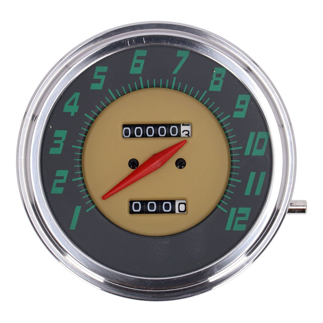 FL speedometer, '48-61 face', green. 2:1 MPH