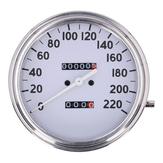 FL speedometer, '36-40 face', White. 1:1 KMH