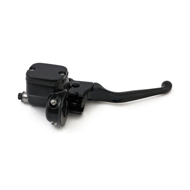 Handlebar master cylinder assy. 9/16" bore. Black - 96-07 Big Twin; 96-03 XL Sportster
