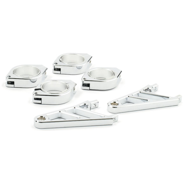 Fingers, adj. headlamp bracket assembly 50/52/54mm. Chrome - Universal med 50/52/54 mm gaffelrör - Bild 2